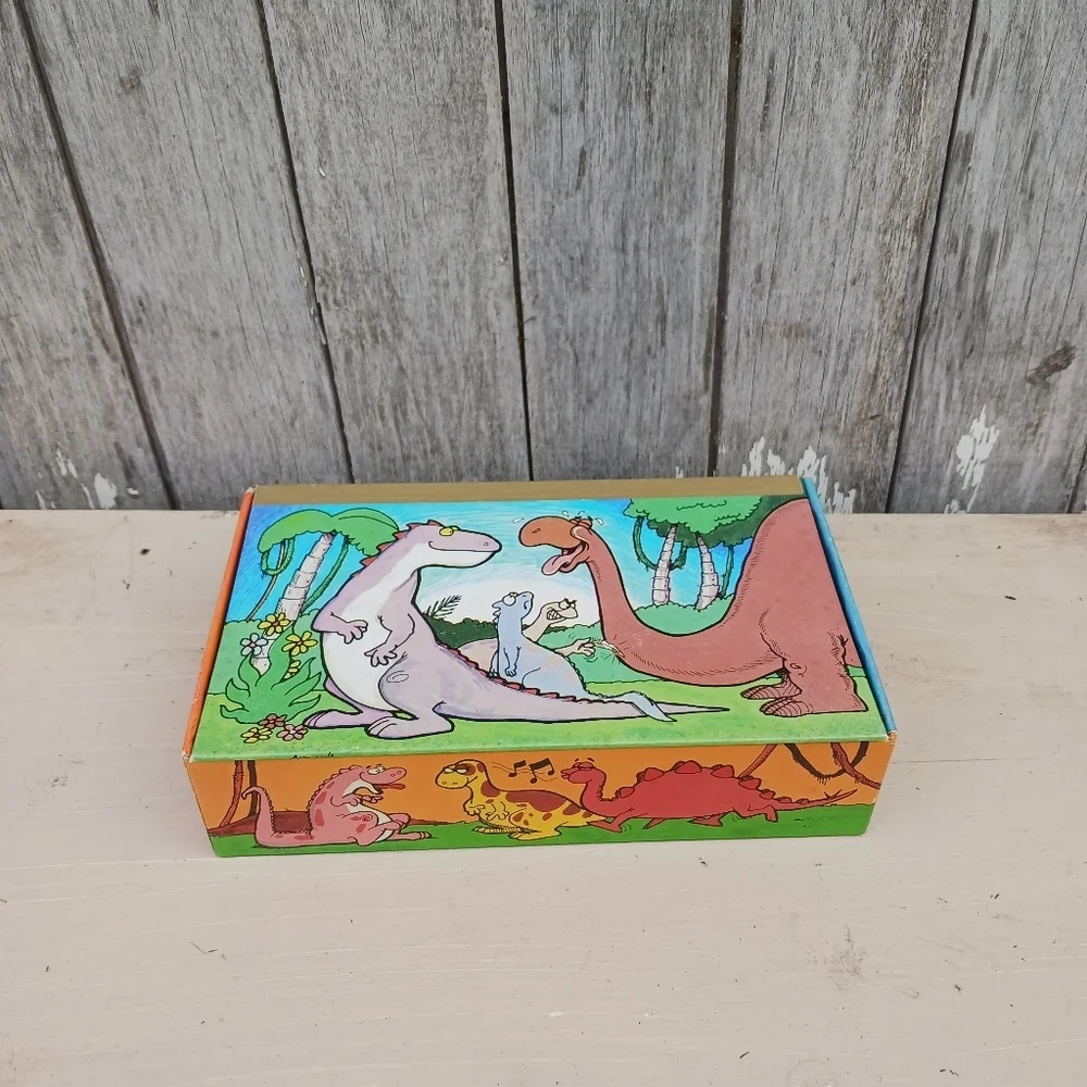 Vintage Dinosaur PENCIL BOX School Sterling Lebanon Packaging Cardboard USA Made